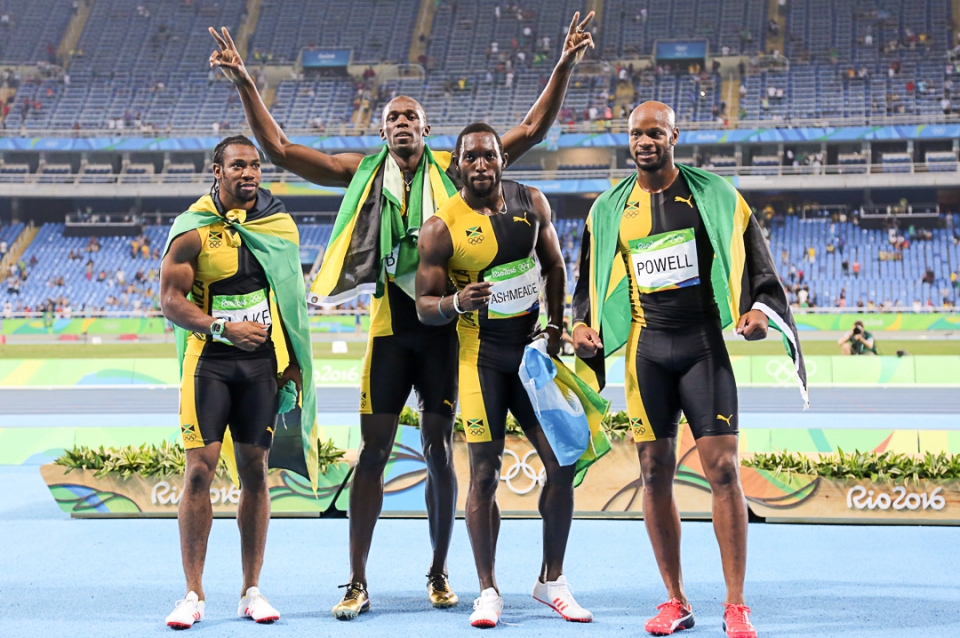 Yohan Blake, Usain Bolt, Nickel Ashmeade ja Asafa Powell jamaikan_viestijoukkue-1.jpg