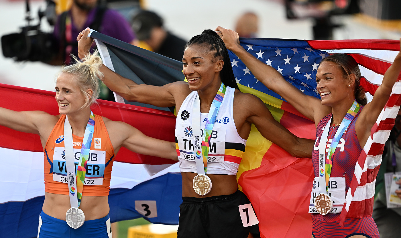 Anouk Vetter, Nafissatou Thiam, Anna Hall, USA,